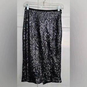 Express lined sequin pencil skirt
